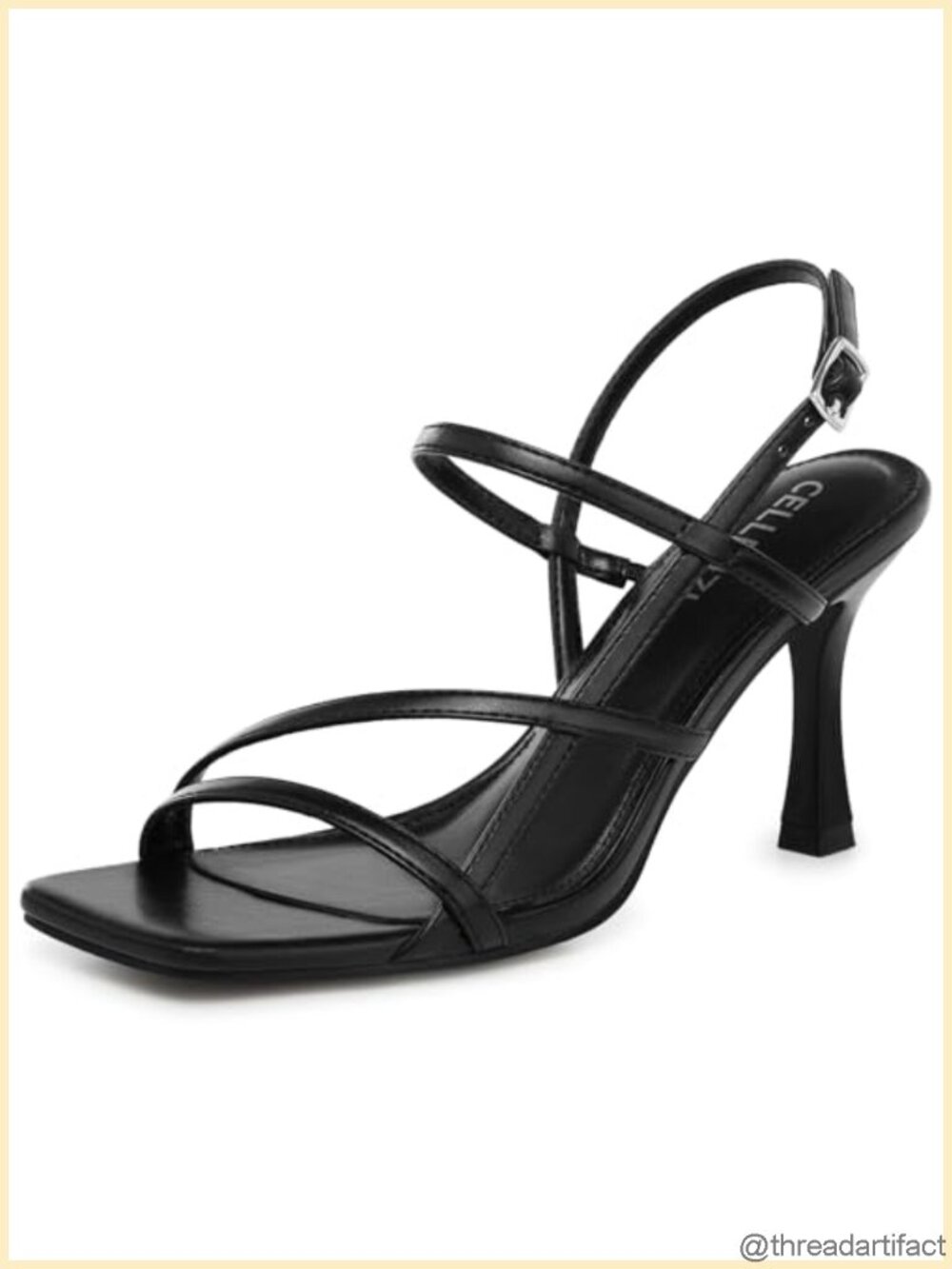 Women's Kitten Heel Slingback Sandals Square Open Toe Ankle Strap Dressy Heels